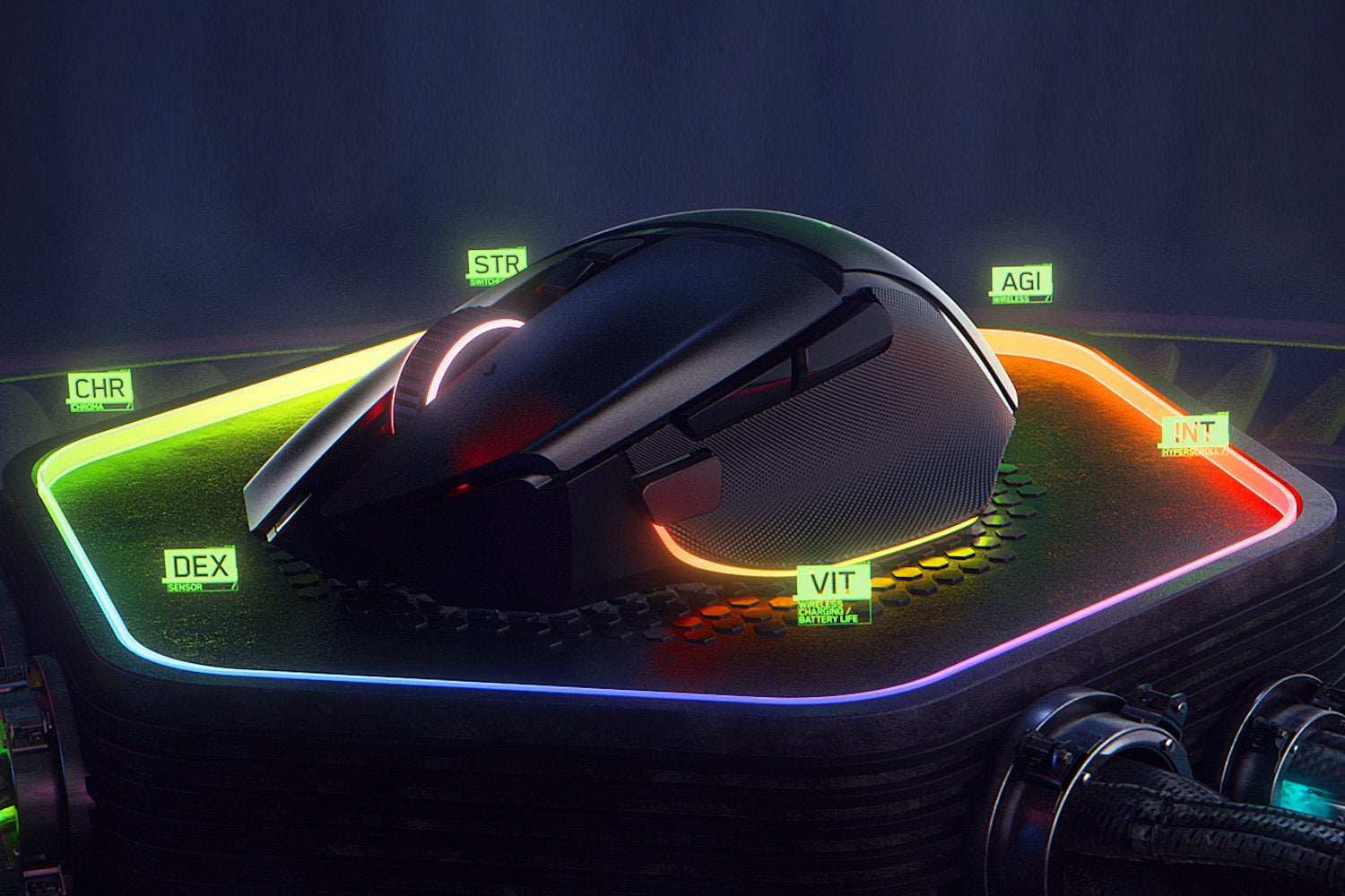 Razer Basilisk V3 Pro Maus – kabellos, Bluetooth, USB-C, 30'000 dpi, 11 Tasten, für Rechtshänder, schwarz