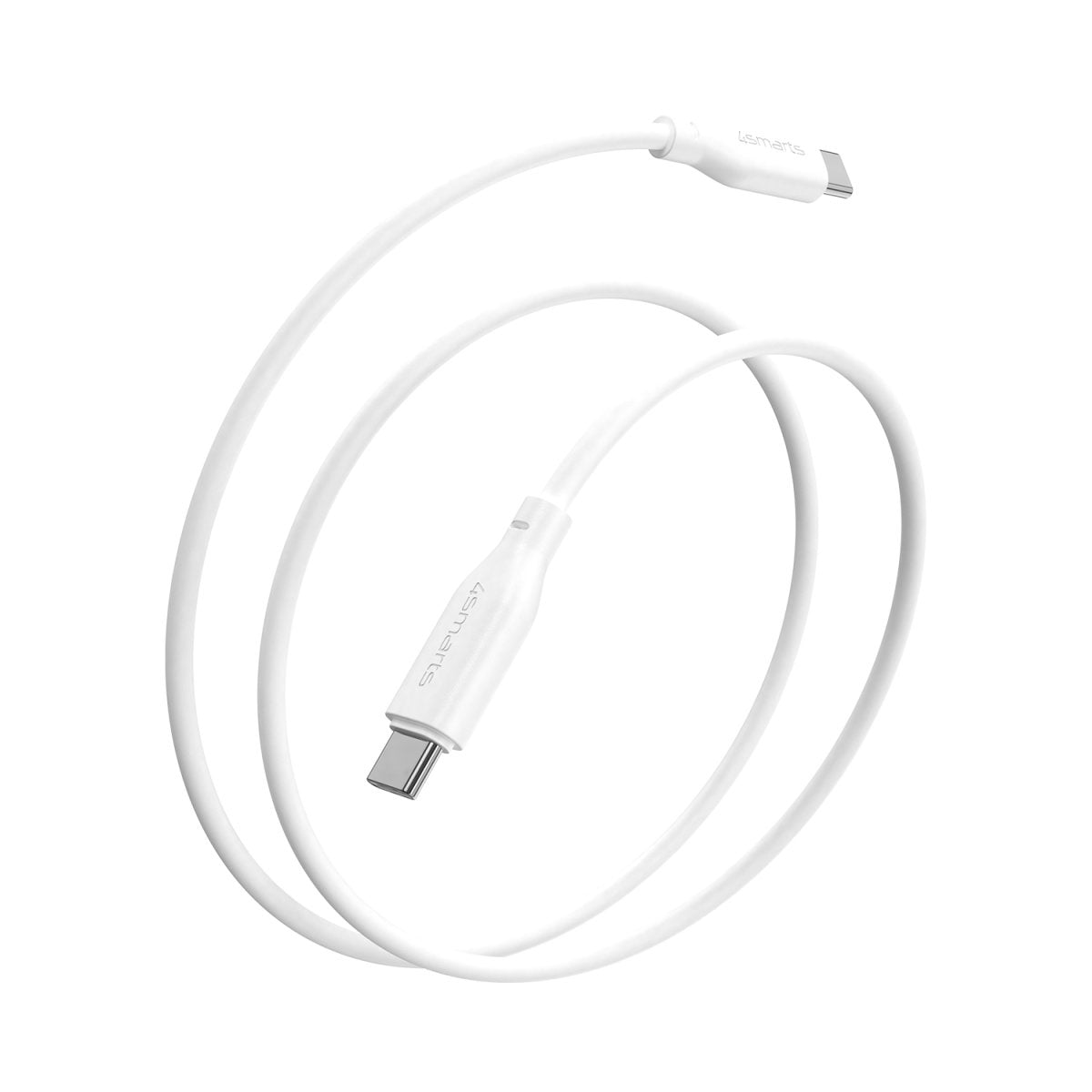 4smarts USB-C auf USB-C Kabel – USB 2.0 (480 Mbit/s) – 1,5 m – PD 60 W – TPE-Mantel – Weiss