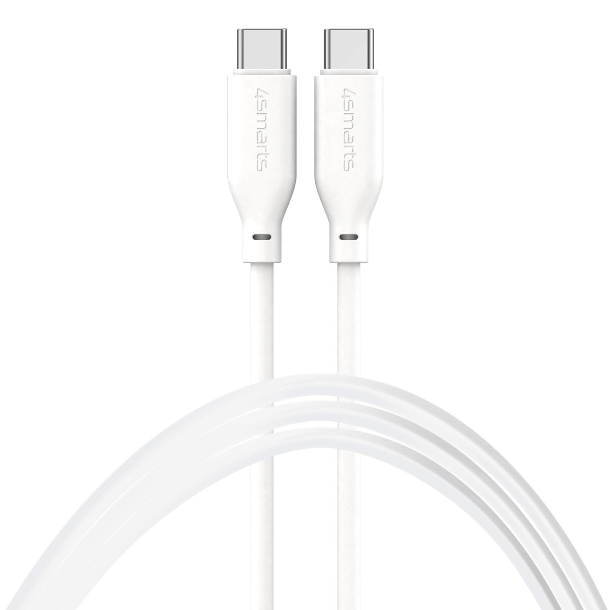 4smarts USB-C auf USB-C Kabel – USB 2.0 (480 Mbit/s) – 1,5 m – PD 60 W – TPE-Mantel – Weiss