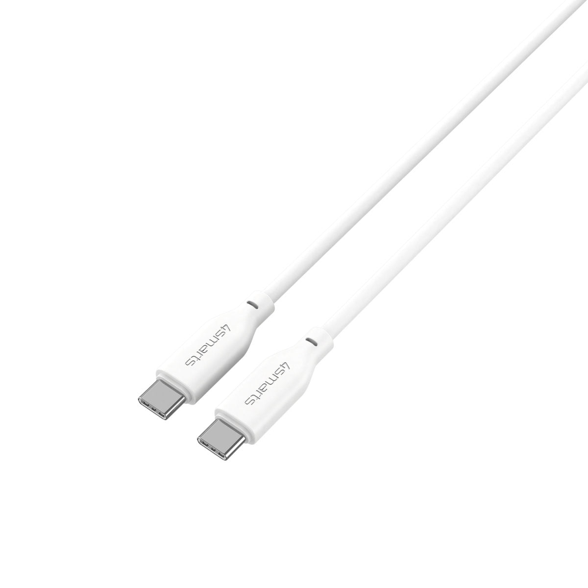 4smarts USB-C auf USB-C Kabel – USB 2.0 (480 Mbit/s) – 1,5 m – PD 60 W – TPE-Mantel – Weiss
