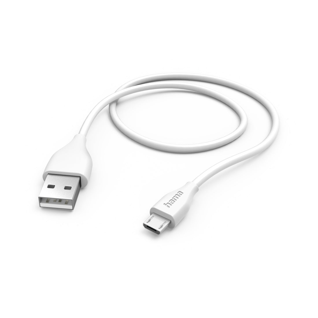 Hama USB-A auf Micro-USB-B Kabel – USB 2.0 (480 Mbit/s) – 1,5 m – PVC – Weiss – für Smartphone, Tablet