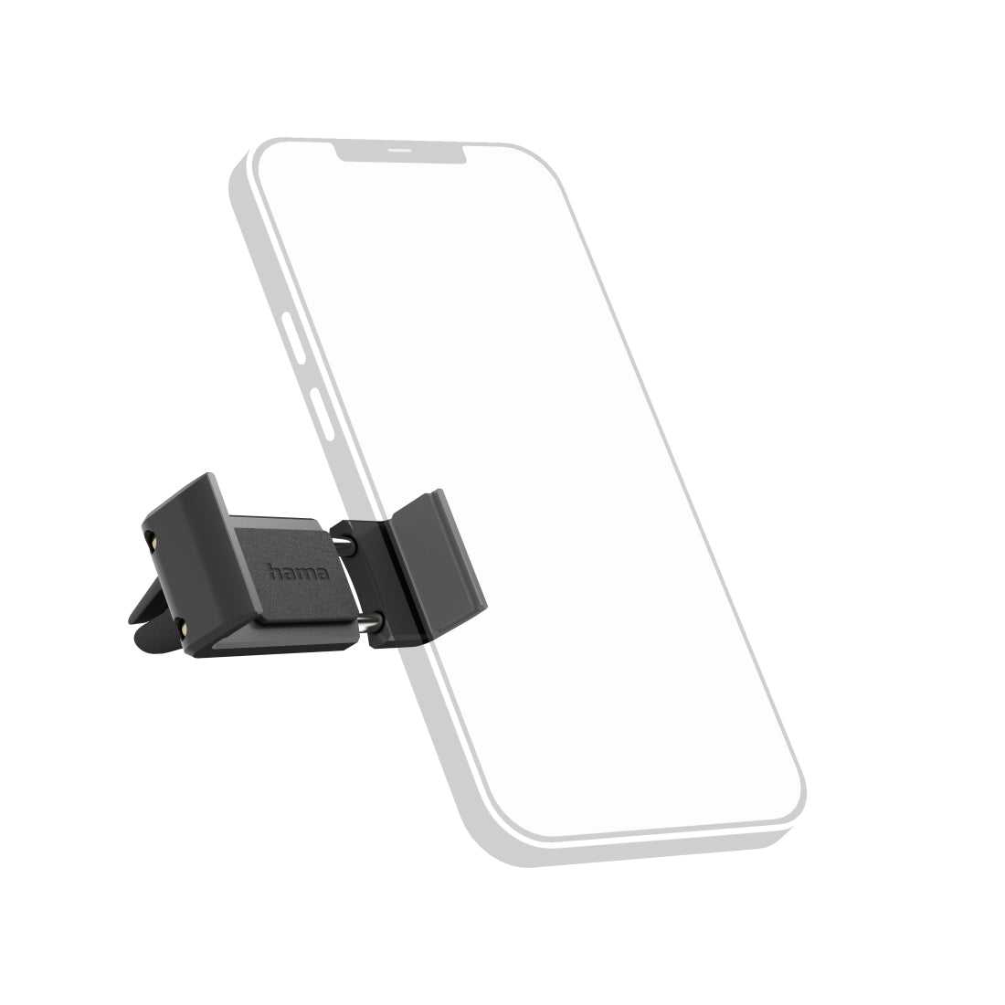 Hama Flipper – Auto-Halterung – Lüftungsschlitz, drehbar 360°, 60–80 mm – für Smartphones – Schwarz