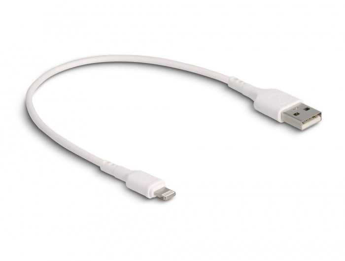DeLOCK Ladekabel – USB-A auf Lightning 0,3 m, Weiss – für iPhone/iPad