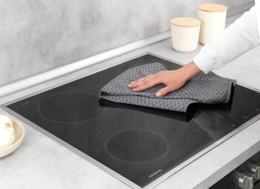 WENKO Geschirrtücher 2er-Set, 40 × 60 cm, Mikrofaser, Hellgrün/Grau