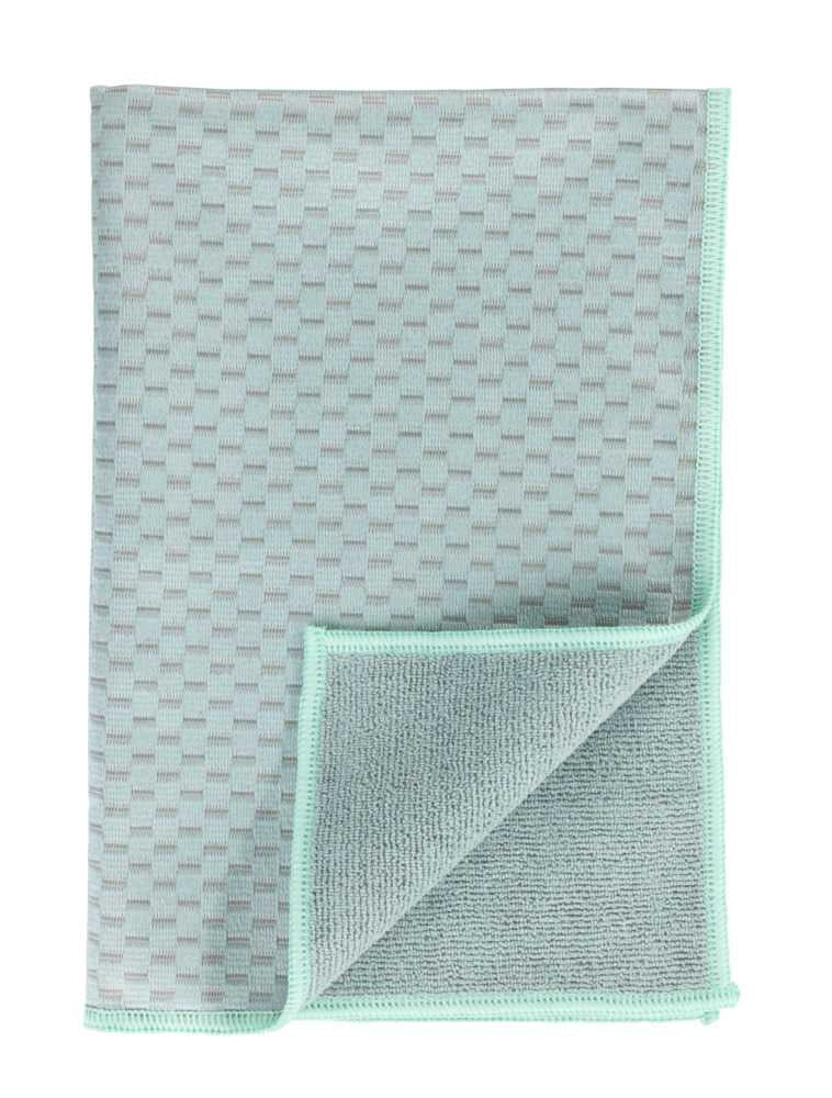 WENKO Geschirrtücher 2er-Set, 40 × 60 cm, Mikrofaser, Hellgrün/Grau