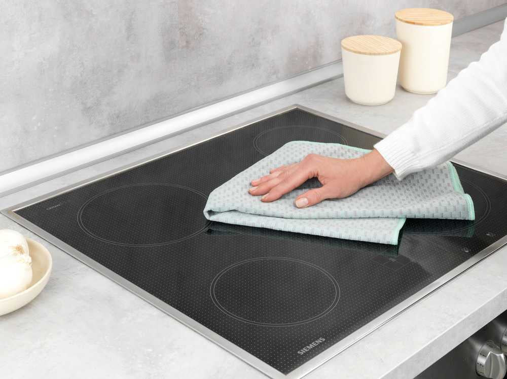 WENKO Geschirrtücher 2er-Set, 40 × 60 cm, Mikrofaser, Hellgrün/Grau