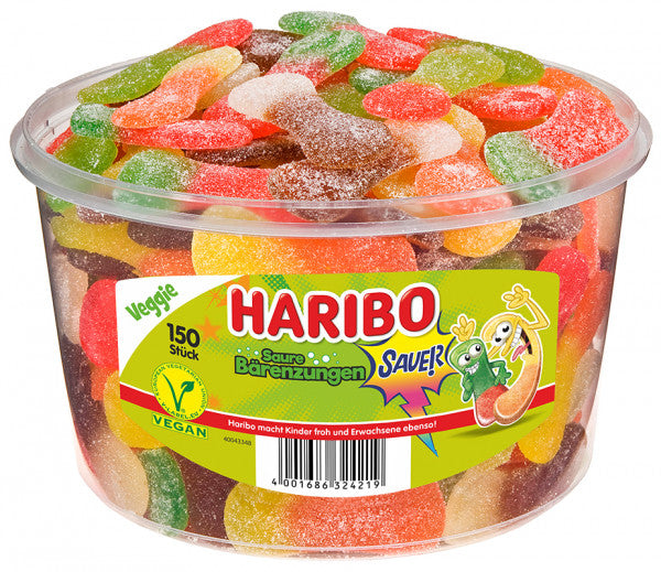 Haribo Saure Bärenzungen – Apfel, Cola, Himbeere, Saftorange, Zitrone – 1,35 kg