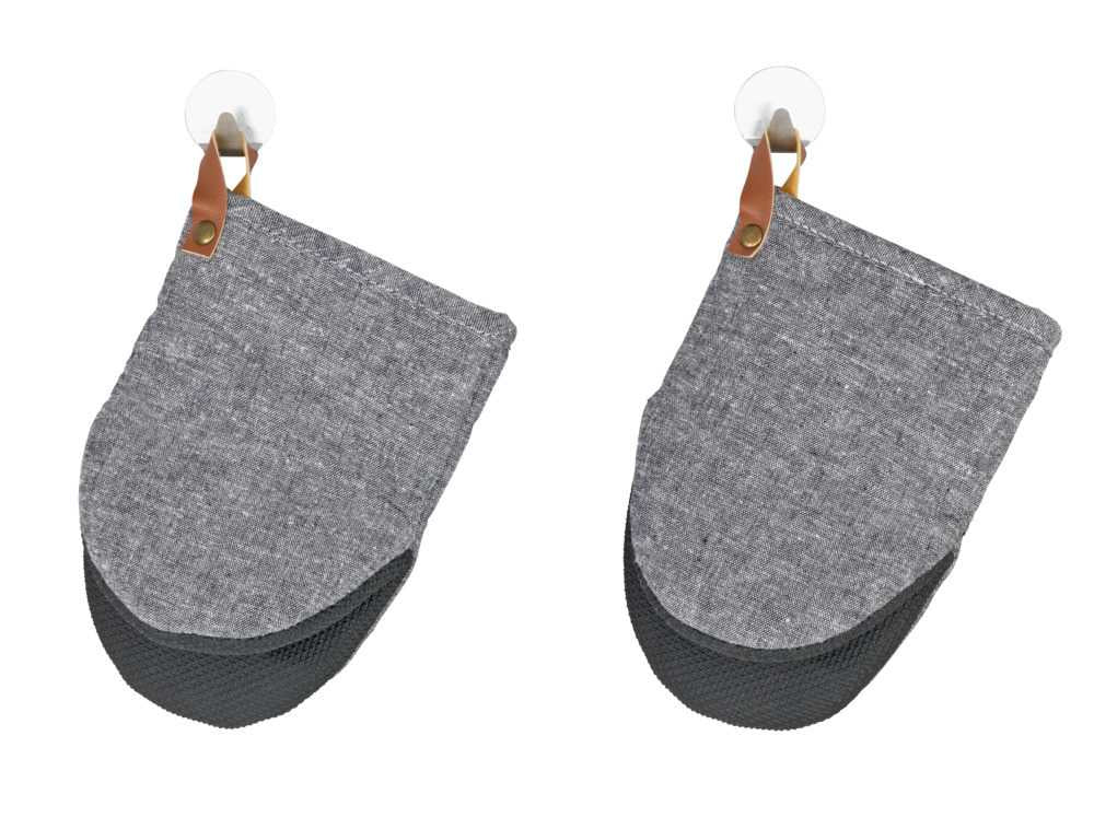 Wenko Ada mini – Topfhandschuhe, 2er, Neopren, 14 × 5 × 19 cm, Grau