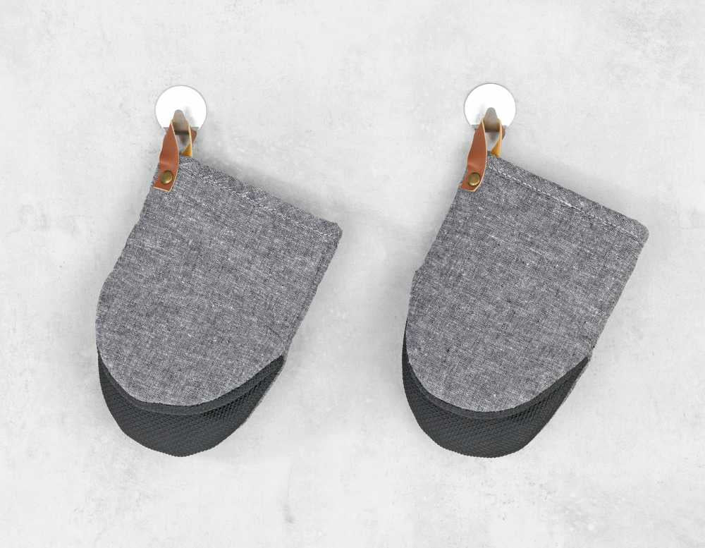 Wenko Ada mini – Topfhandschuhe, 2er, Neopren, 14 × 5 × 19 cm, Grau