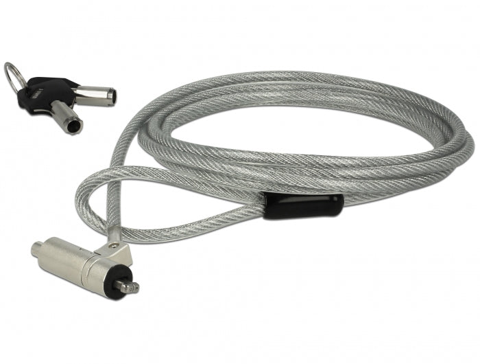 Navilock Kabelschloss für HP Elite X2, Noble Wedge – 1,8 m, 4,5 mm – 2 Schlüssel – Silber