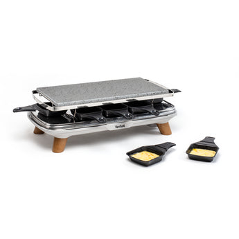 Tefal Raclette-Grill PR620DCH – 8 Personen, Steinplatte, 1350 W – Schwarz/Edelstahl