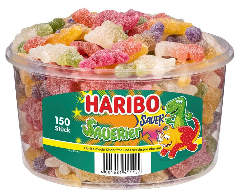 Haribo SAUERier Fruchtgummi – Apfel, Heidelbeere, Zitrone, Orange, Ananas, Erdbeere – 1,35 kg
