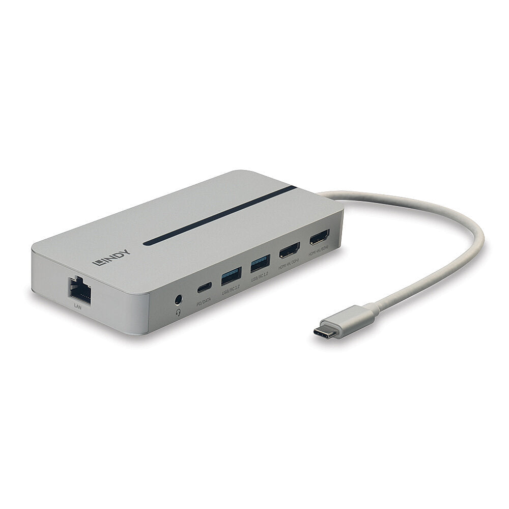 Lindy Dockingstation – USB-C, 2× HDMI, 2× USB-A, 3,5 mm