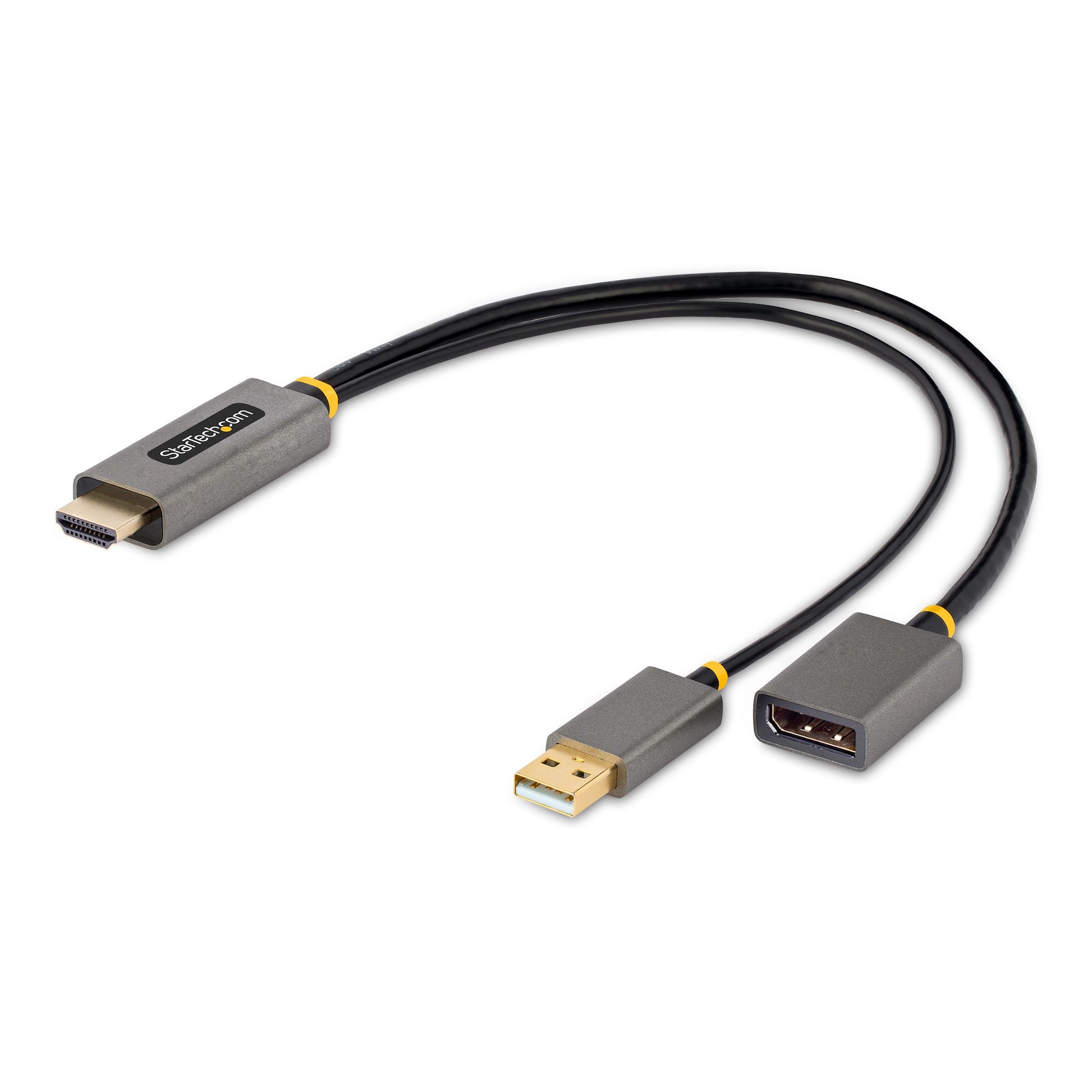 StarTech.com HDMI auf DisplayPort Adapter HDMI 2.0 4K 60 Hz – 0,3 m – aktiv, HDR – für Laptops und PCs