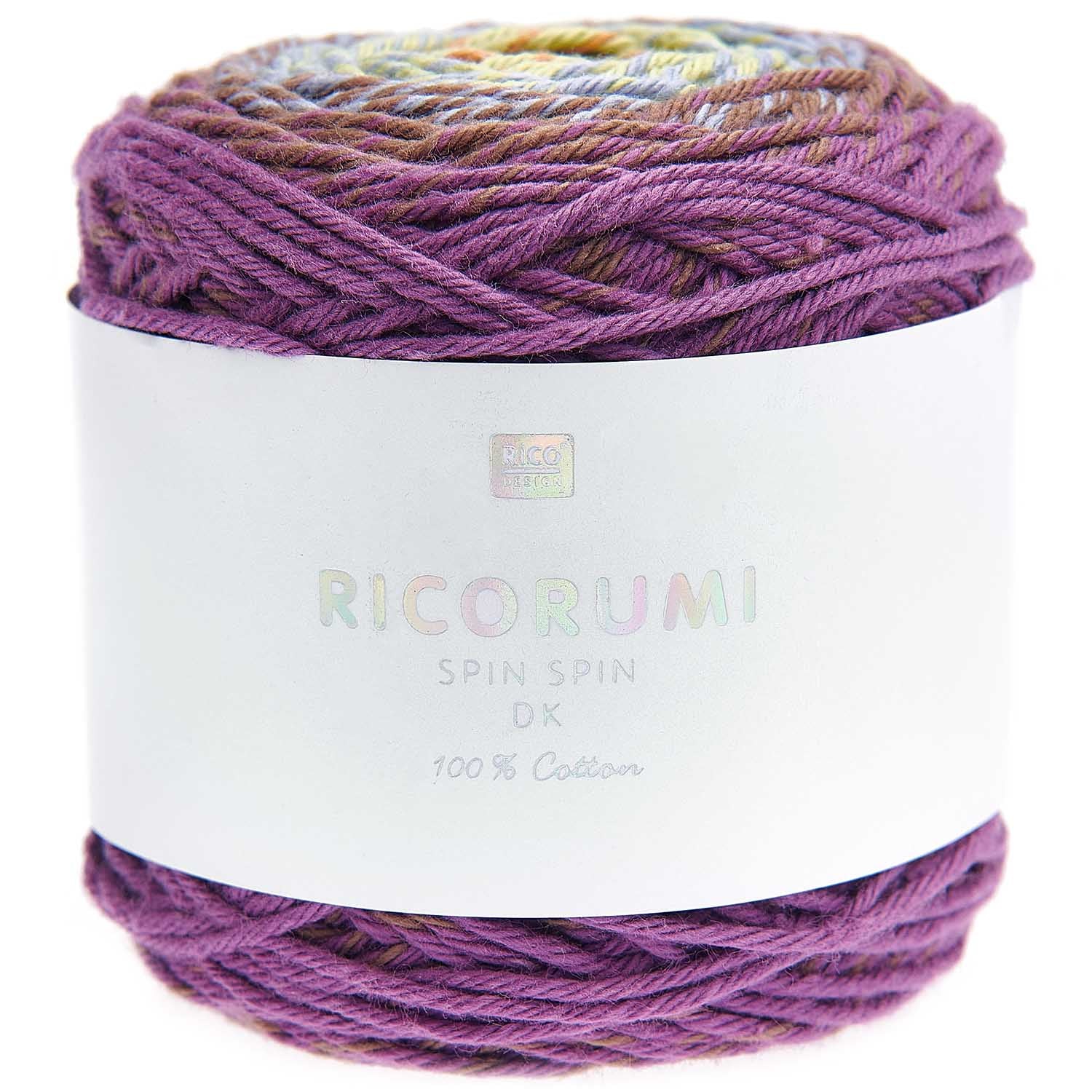 Rico Design Ricorumi Spin Garn Baumwolle Lila – 50 g, 115 m, Nadel 4 mm, 1 Stk.