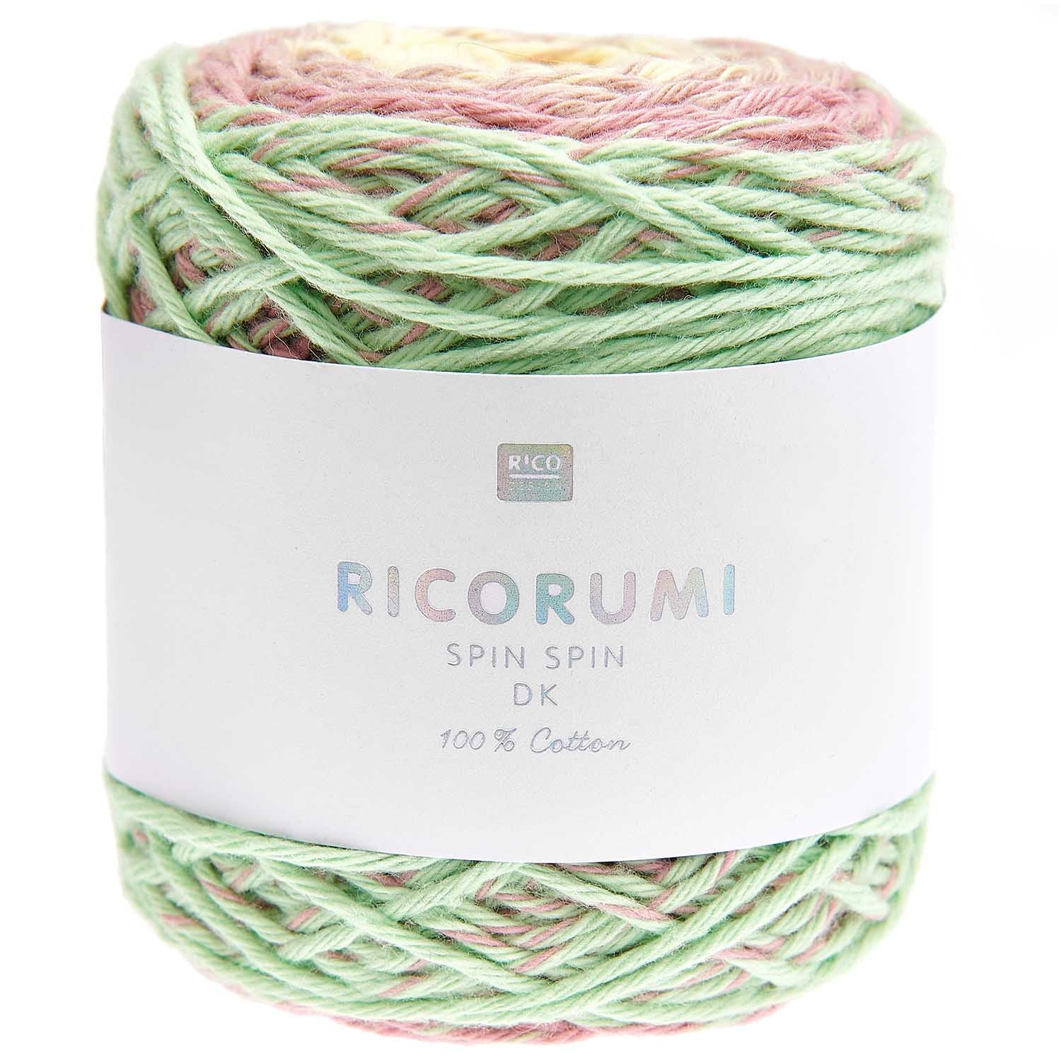 Rico Design Ricorumi Spin Garn Grün – 50 g, 115 m, Nadel 4 mm, 100% Baumwolle, 1 Stk.