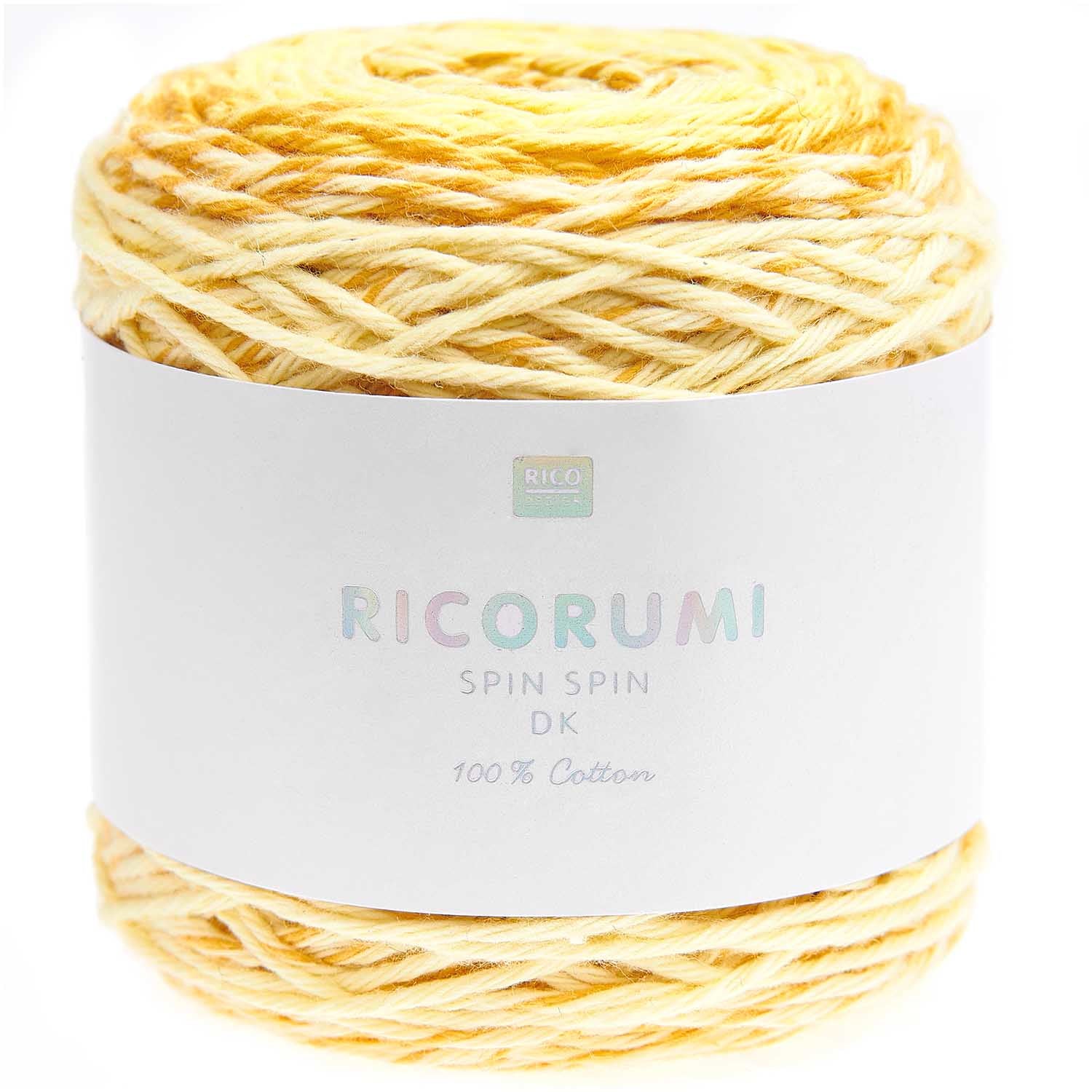 Rico Design Ricorumi Spin Spin Garn Baumwolle Gelb – 50 g, 115 m, Nadel 3 mm, 1 Stk.