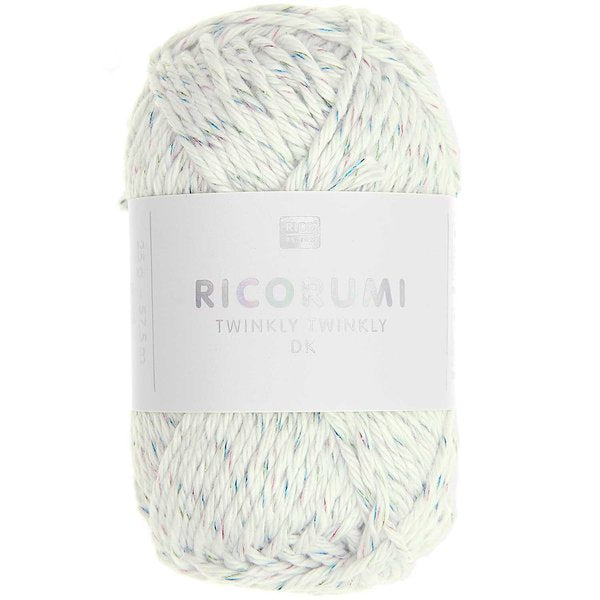 Rico Design Ricorumi Twinkly Garn Gelb – 25 g, 52 m, Nadel 4 mm, 99% Baumwolle/1% Polyester, 1 Stk.