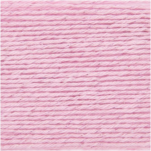 Rico Design Ricorumi Twinkly Twinkly Garn Rosa – 25 g, 52 m, Nadel 3 mm, 99% Baumwolle/1% Polyester, 1 Stk.