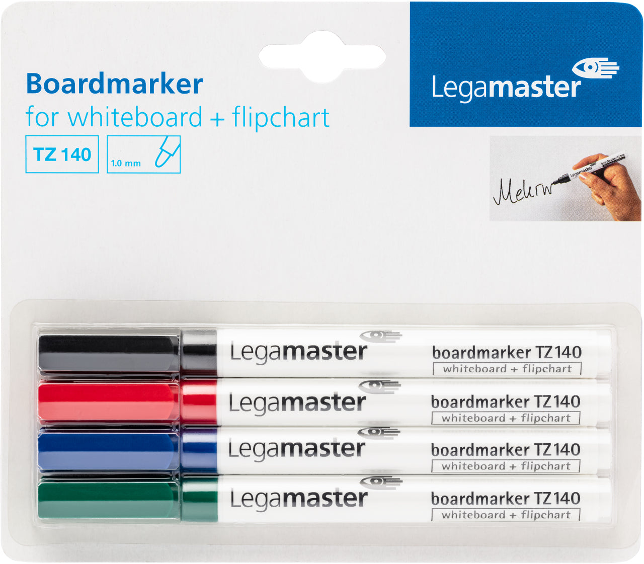 Legamaster TZ140 Whiteboard-Marker – 4 Farben, 4 Stück – für Whiteboards