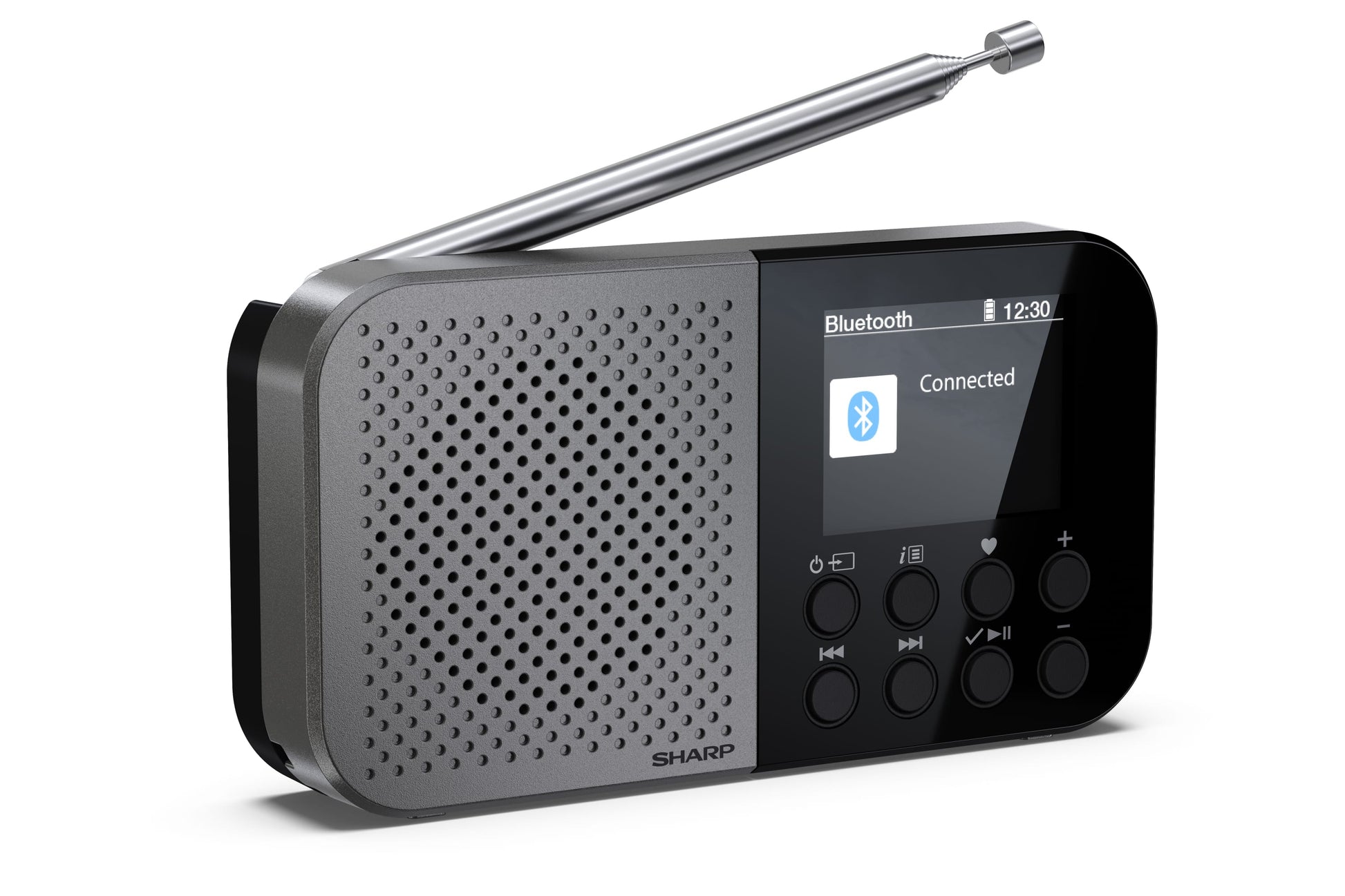 Sharp DR-P520 – DAB-/Internetradio – Portabel – DAB+, UKW, Bluetooth, 12 h – Grau