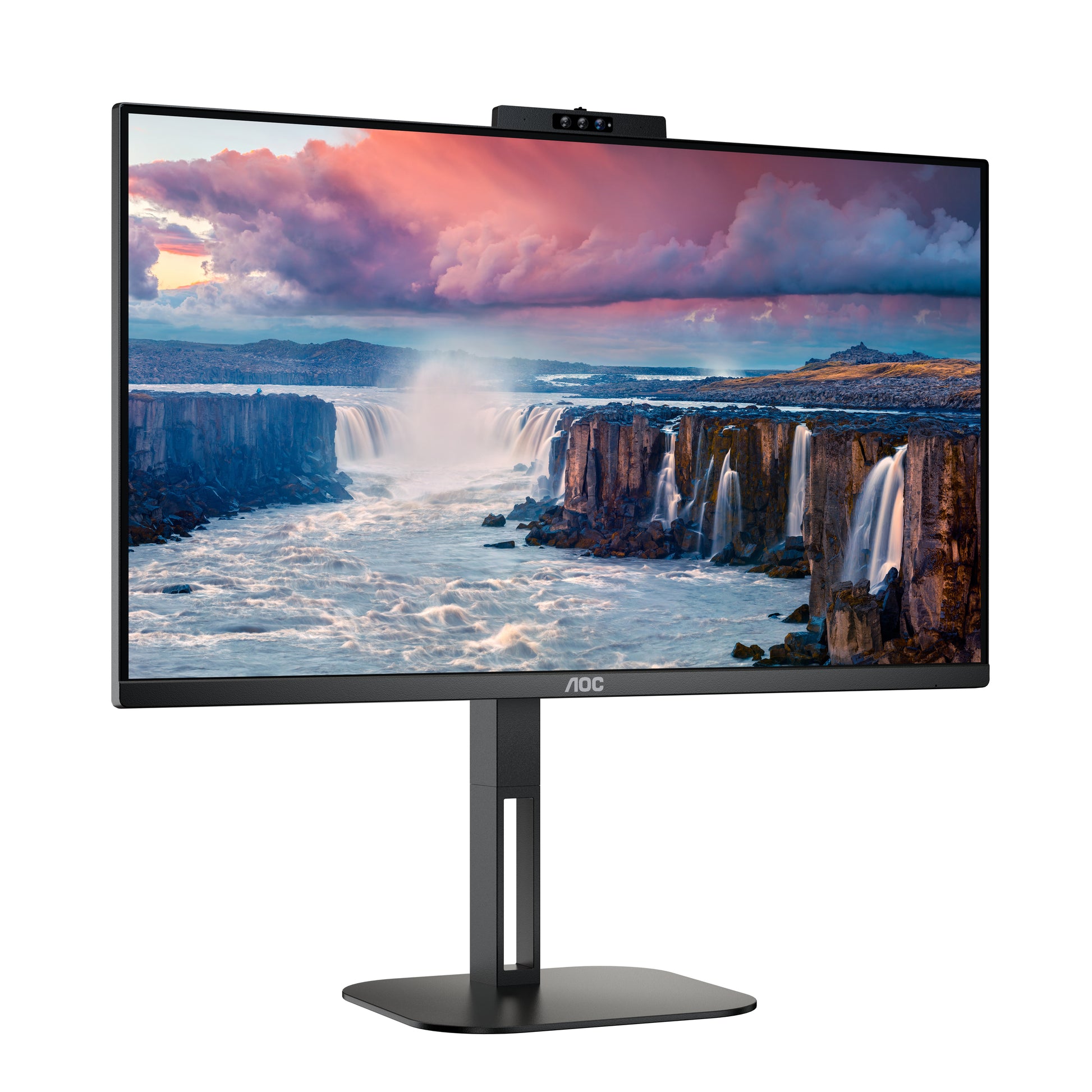 AOC 24V5CW/BK – Monitor, 23,8", IPS, 75 Hz, 300 cd/m², USB-C, Webcam, VESA 100 × 100, Schwarz