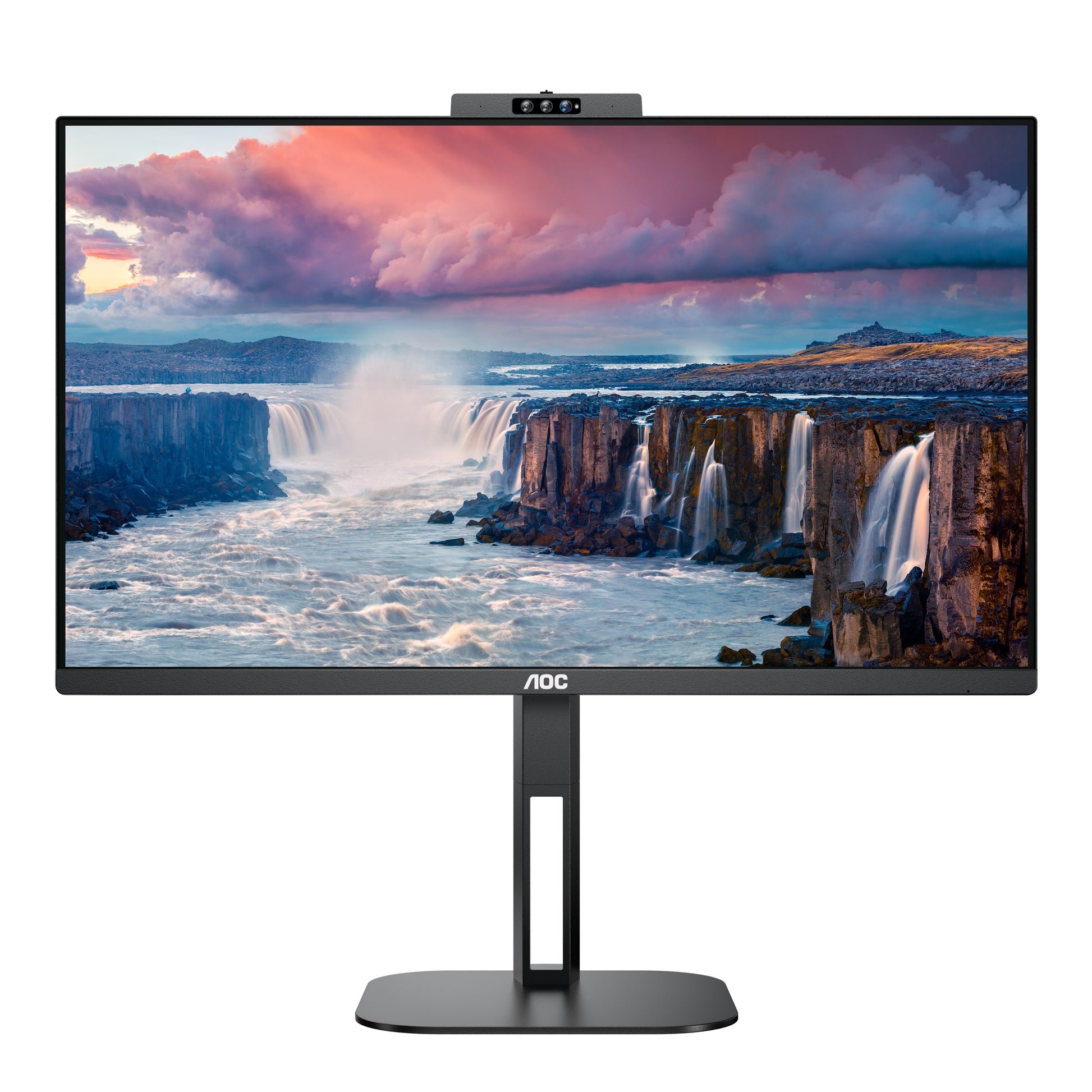 AOC 24V5CW/BK – Monitor, 23,8", IPS, 75 Hz, 300 cd/m², USB-C, Webcam, VESA 100 × 100, Schwarz
