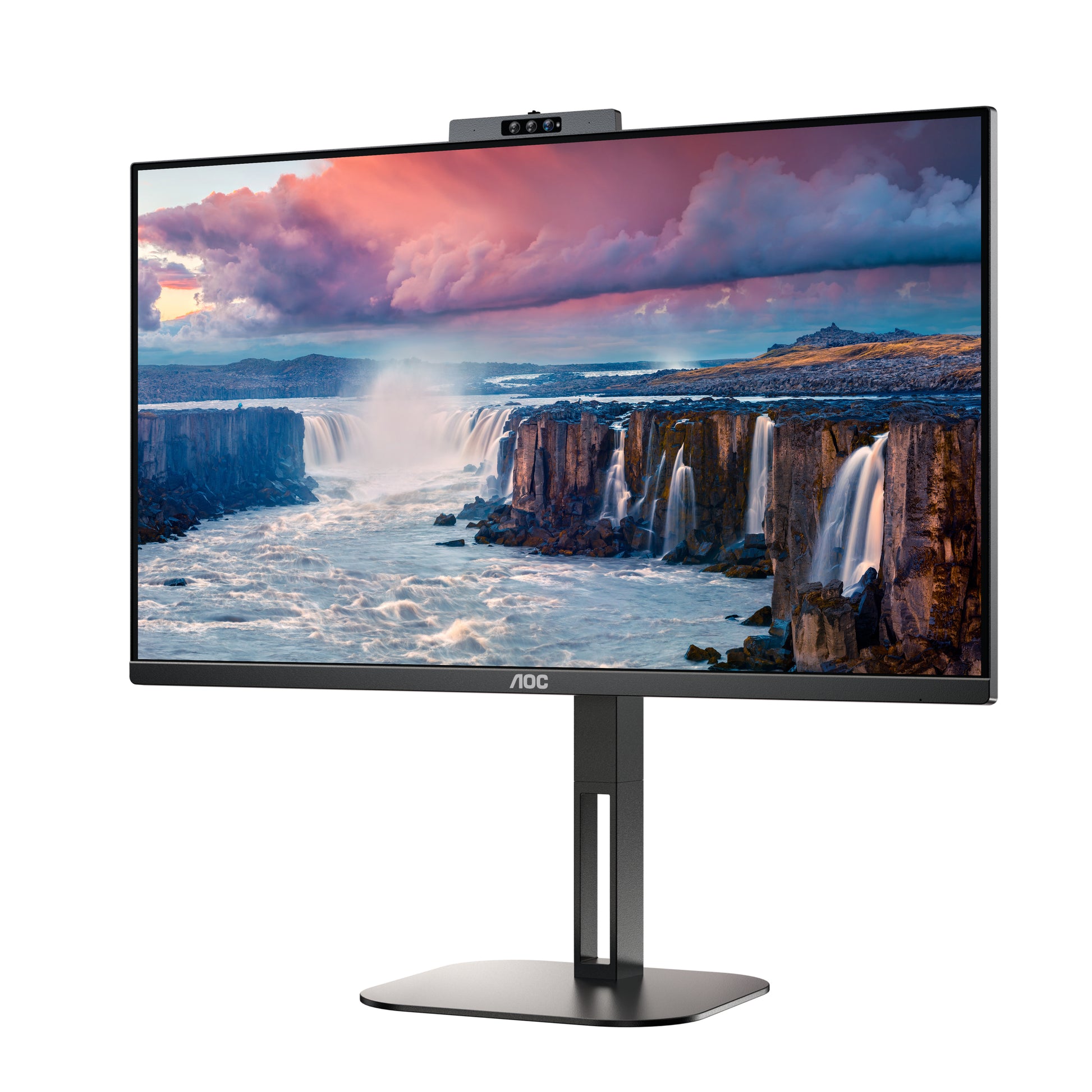 AOC 24V5CW/BK – Monitor, 23,8", IPS, 75 Hz, 300 cd/m², USB-C, Webcam, VESA 100 × 100, Schwarz