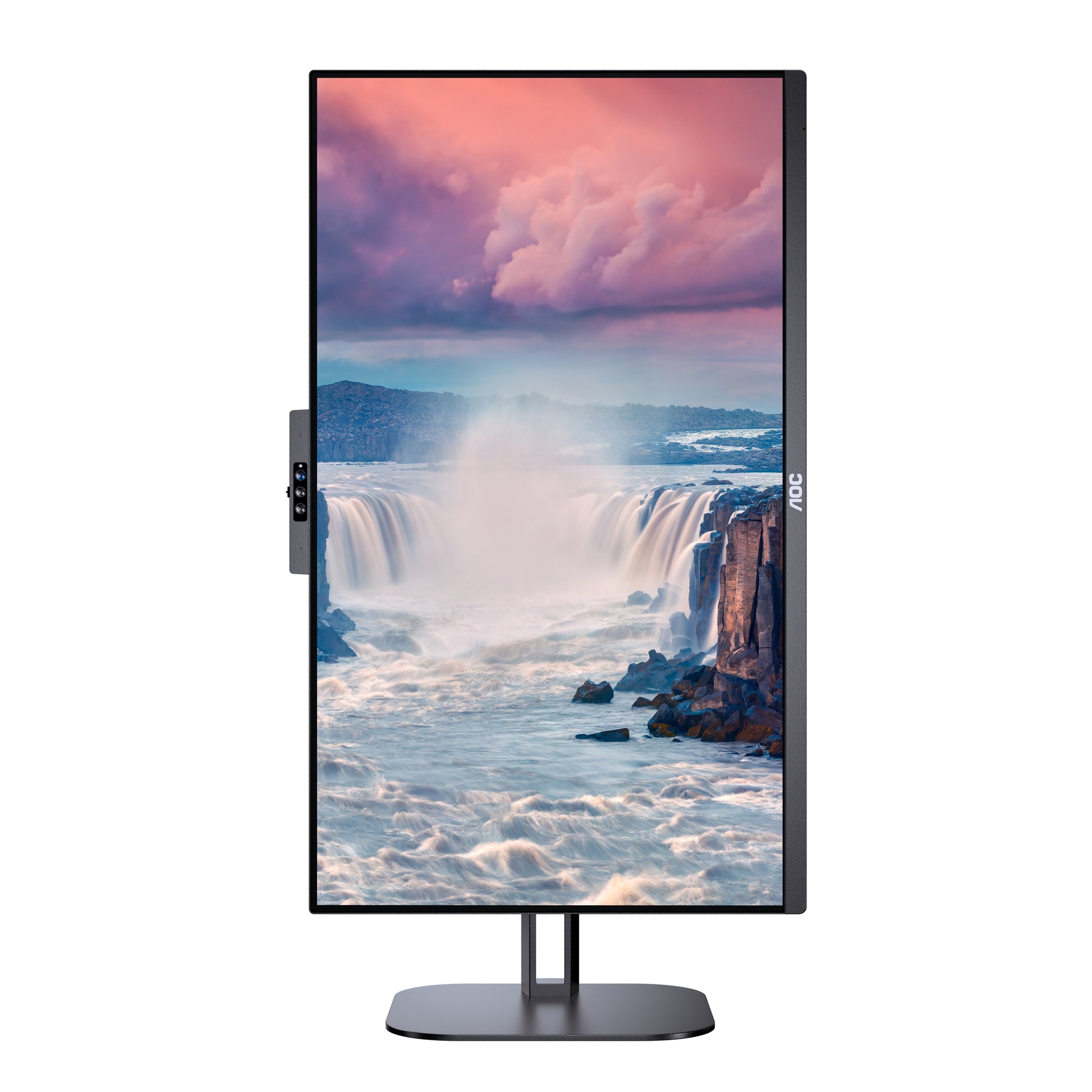 AOC 24V5CW/BK – Monitor, 23,8", IPS, 75 Hz, 300 cd/m², USB-C, Webcam, VESA 100 × 100, Schwarz