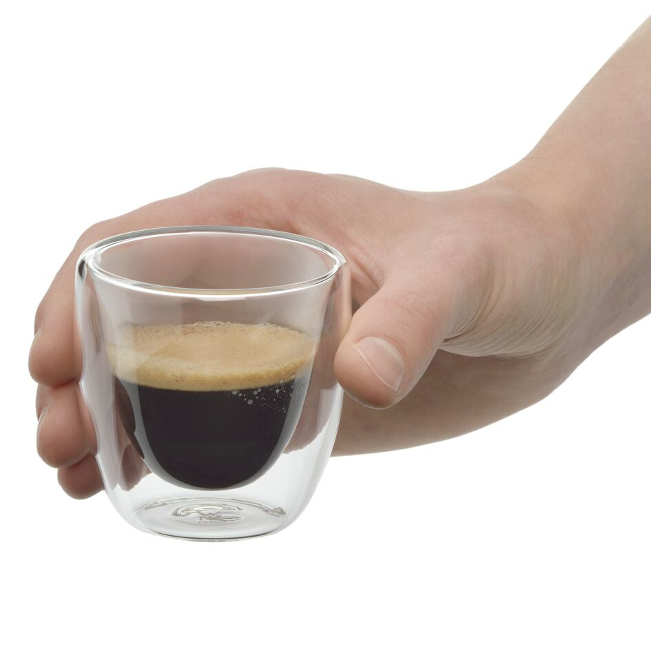 WMF Espressoglas Kult – 2er Set, 80 ml, Borosilikatglas, Transparent, doppelwandig, spülmaschinenfest