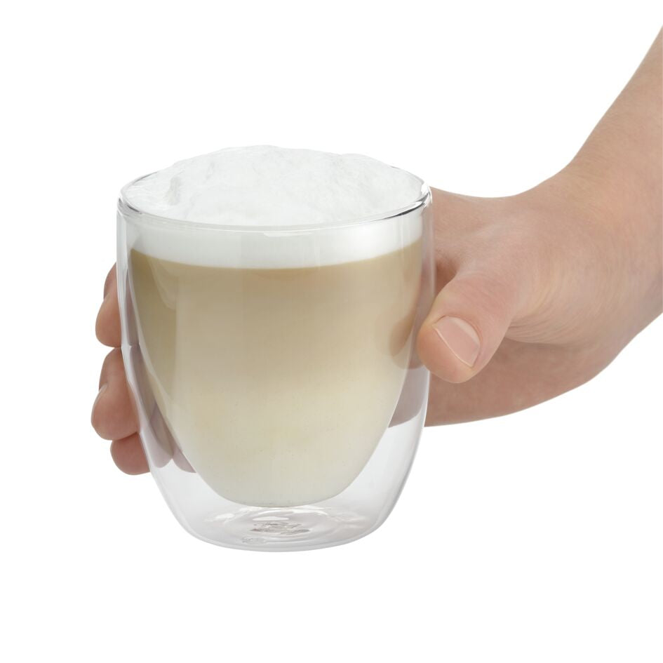 WMF Cappuccinoglas Kult – 2er Set, 250 ml, Borosilikatglas, Transparent, doppelwandig, spülmaschinenfest