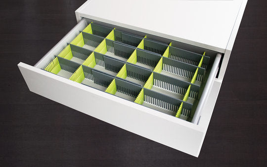purVario Schubladeneinsatz – Kunststoff – Grau/Grün – 330 × 60 × 3 mm