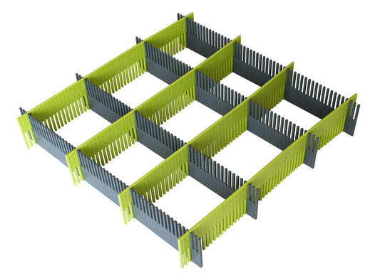 purVario Schubladeneinsatz – Kunststoff – Grau/Grün – 330 × 60 × 3 mm