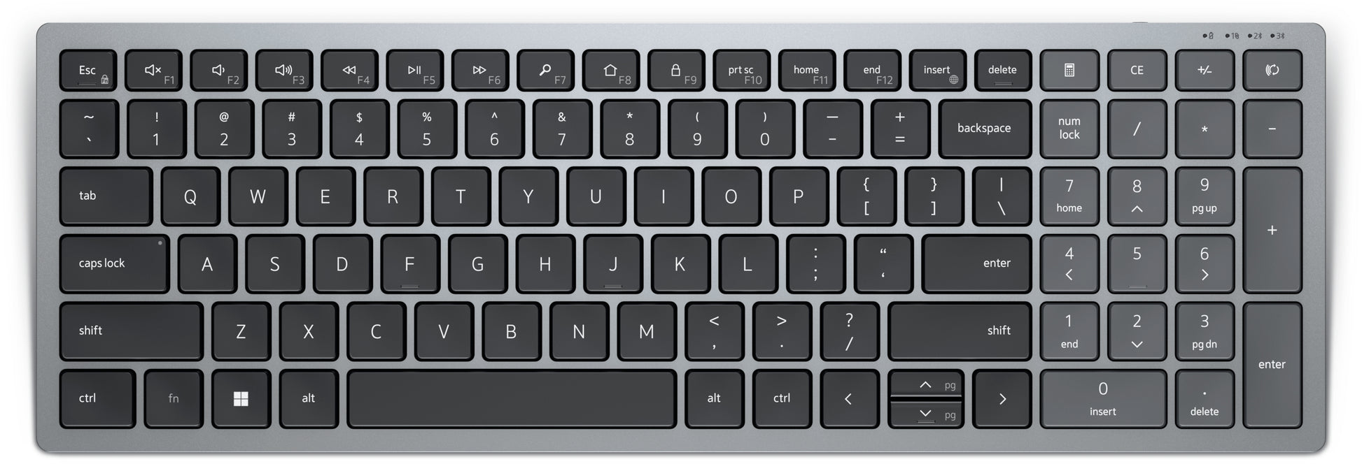 Dell KB740 – Tastatur, kabellos, US-Layout (EN), Fullsize (mit Ziffernblock), Scherenmechanik, schwarz