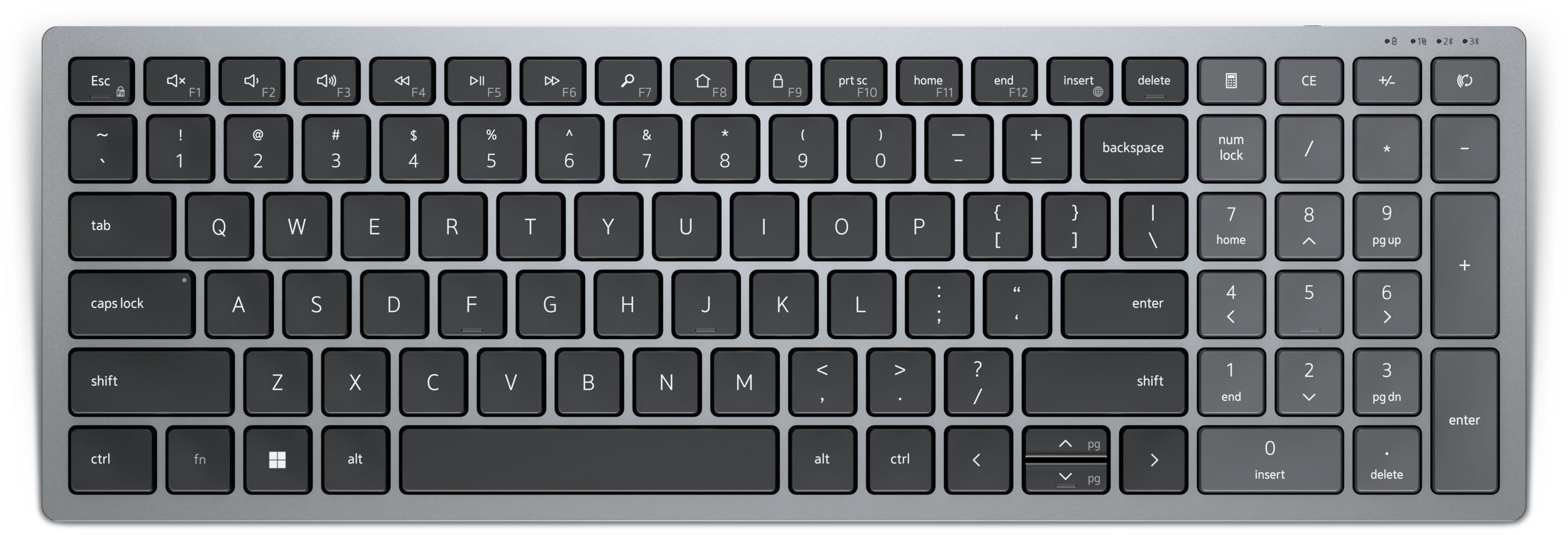 Dell Pro Plus KB740 – Tastatur – Schere – Bluetooth & 2,4 GHz – AZERTY (FR) – Grau/Schwarz