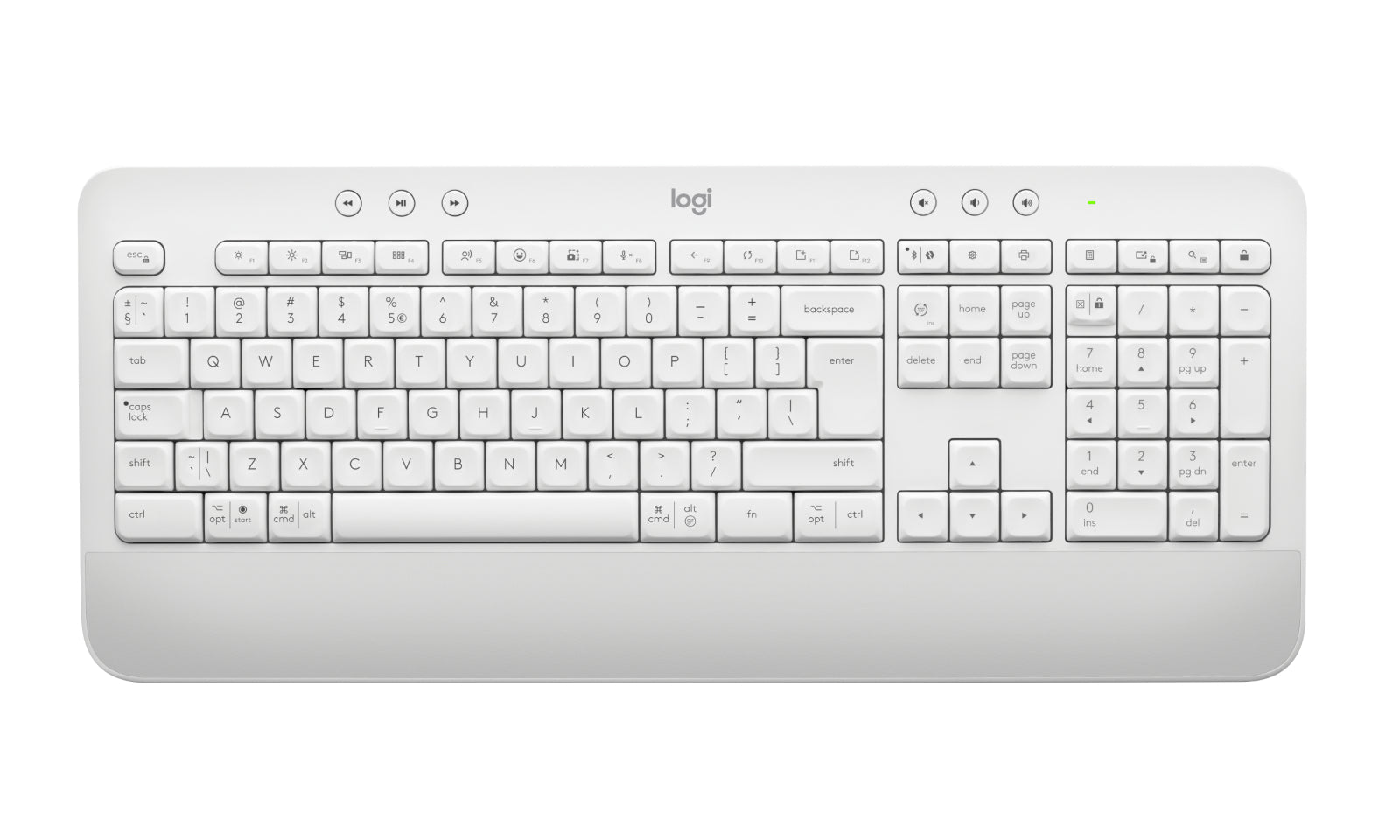 Logitech Signature K650 – Tastatur – Membran – Bluetooth & 2,4 GHz (Logi Bolt) – QWERTY (RUS) – Weiss