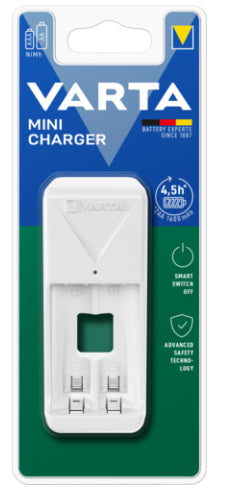 Varta Mini Charger 56706 Batterieladegerät 2× – für AA, AAA (NiMH) – inkl. 2× Akkus