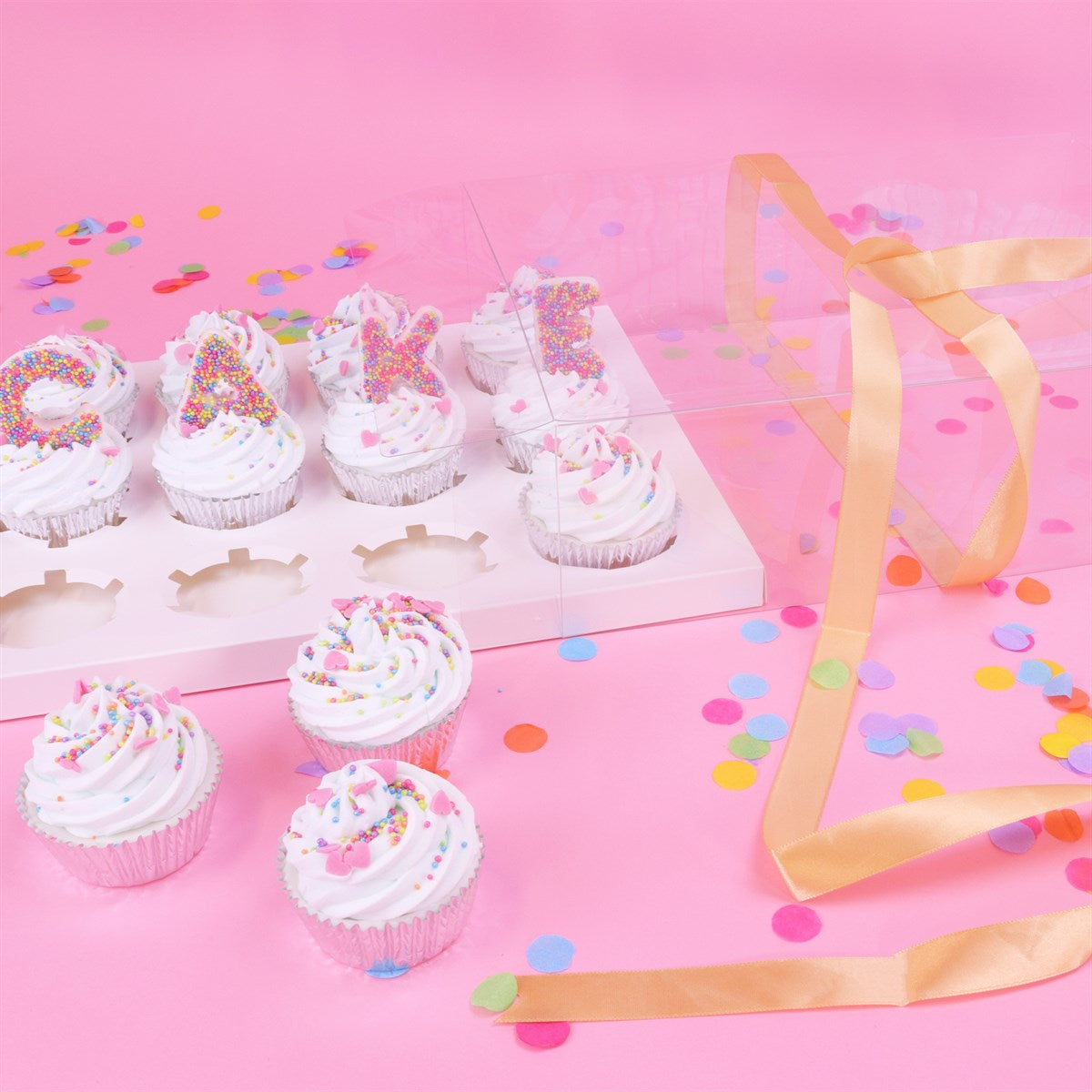 PME Vorratsdose 27 × 34 × 10 cm, Kunststoff, Transparent, für 12 Cupcakes