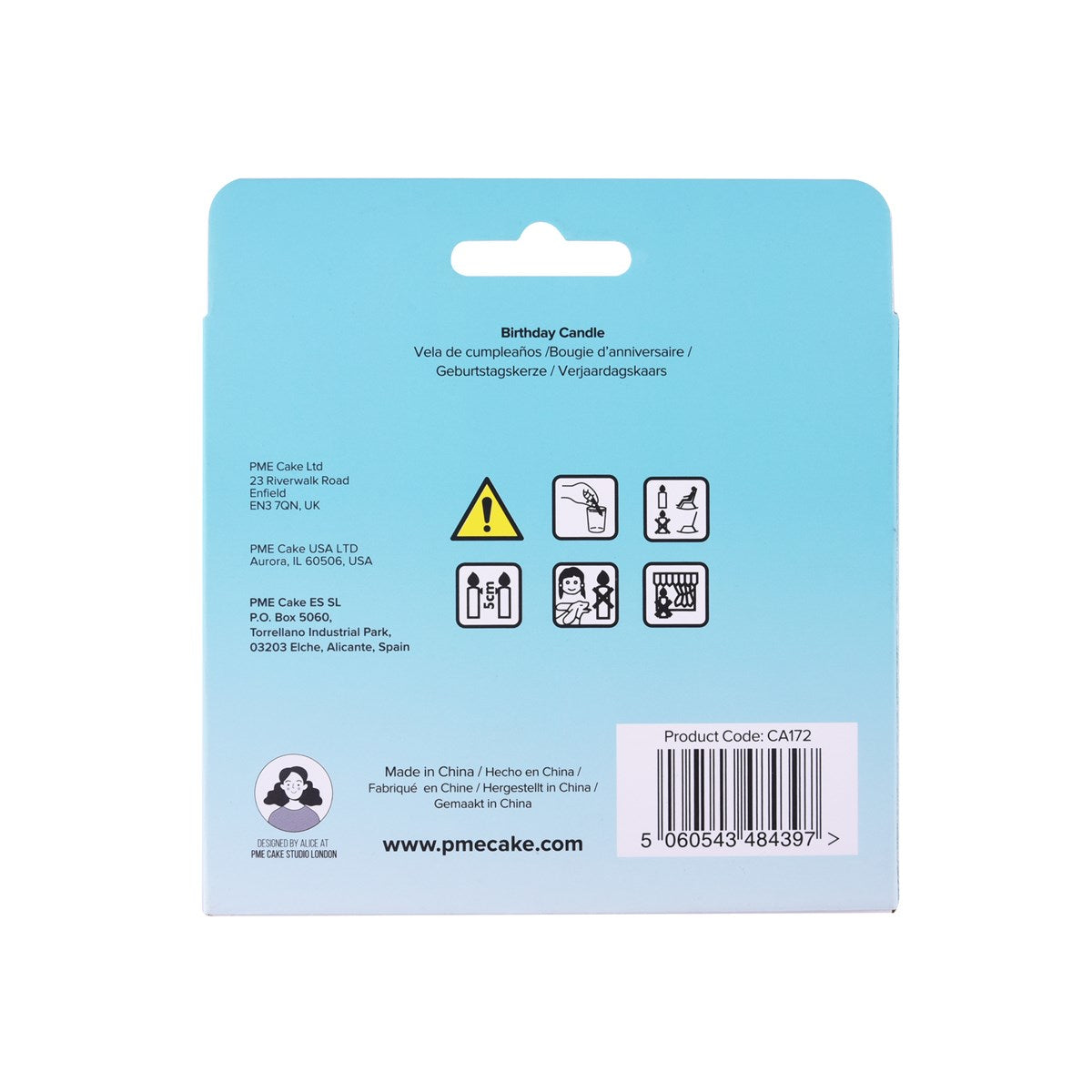 PME Geburtstagskerze – Blau – 7 × 10 cm – 1 Stk