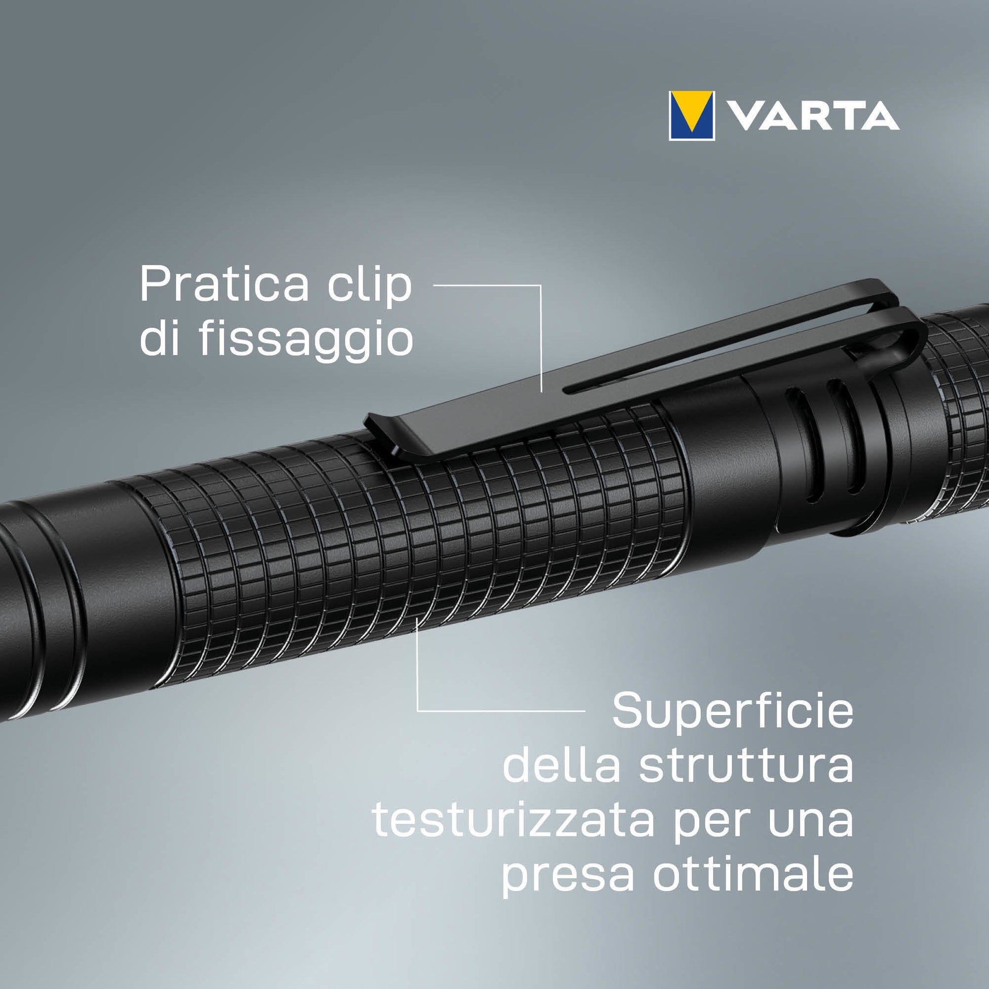 Varta Taschenlampe Light F10 Pro 2AA – 30 lm, 23 m, Batteriebetrieb 2× AA – Aluminium