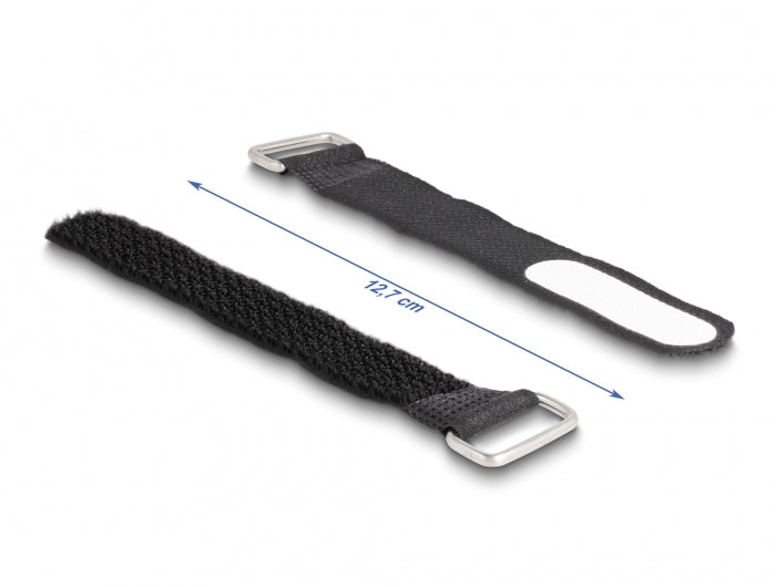 DeLOCK Klettkabelbinder, 20×127 mm, 5 Stk. – schwarz