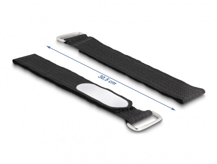 DeLOCK Klettkabelbinder, 25 mm × 0,31 m, Schwarz, 5 Stück