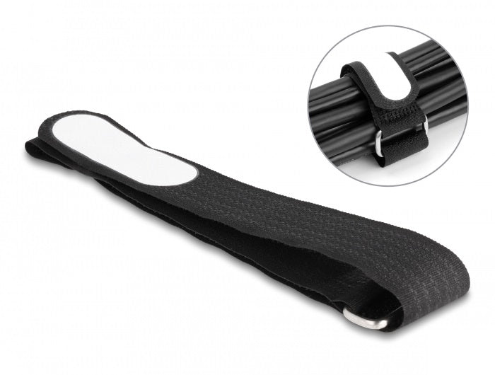 DeLOCK Klettkabelbinder, 457×25 mm, 5er-Pack – schwarz
