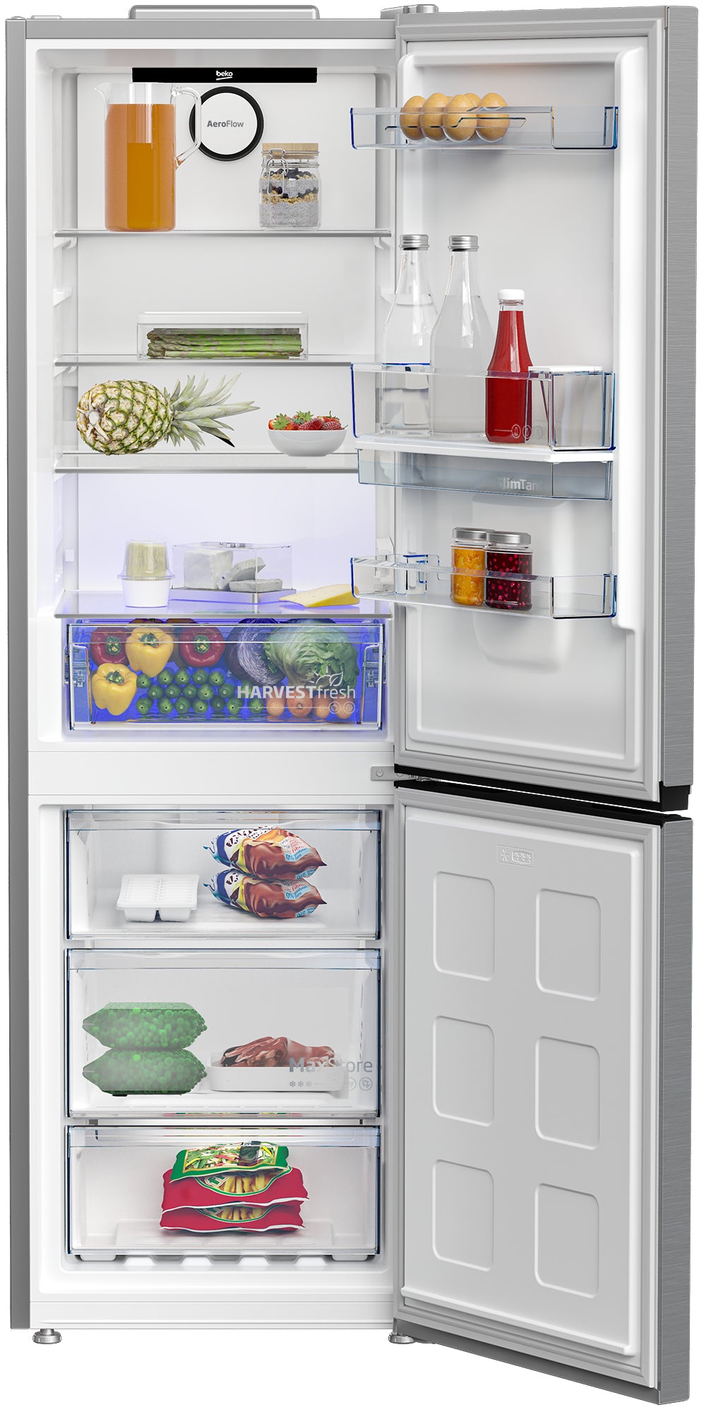 Beko Kühl-Gefrierkombination KG510 – 316 l, 230 V, Energieeffizienzklasse E, 38 dB