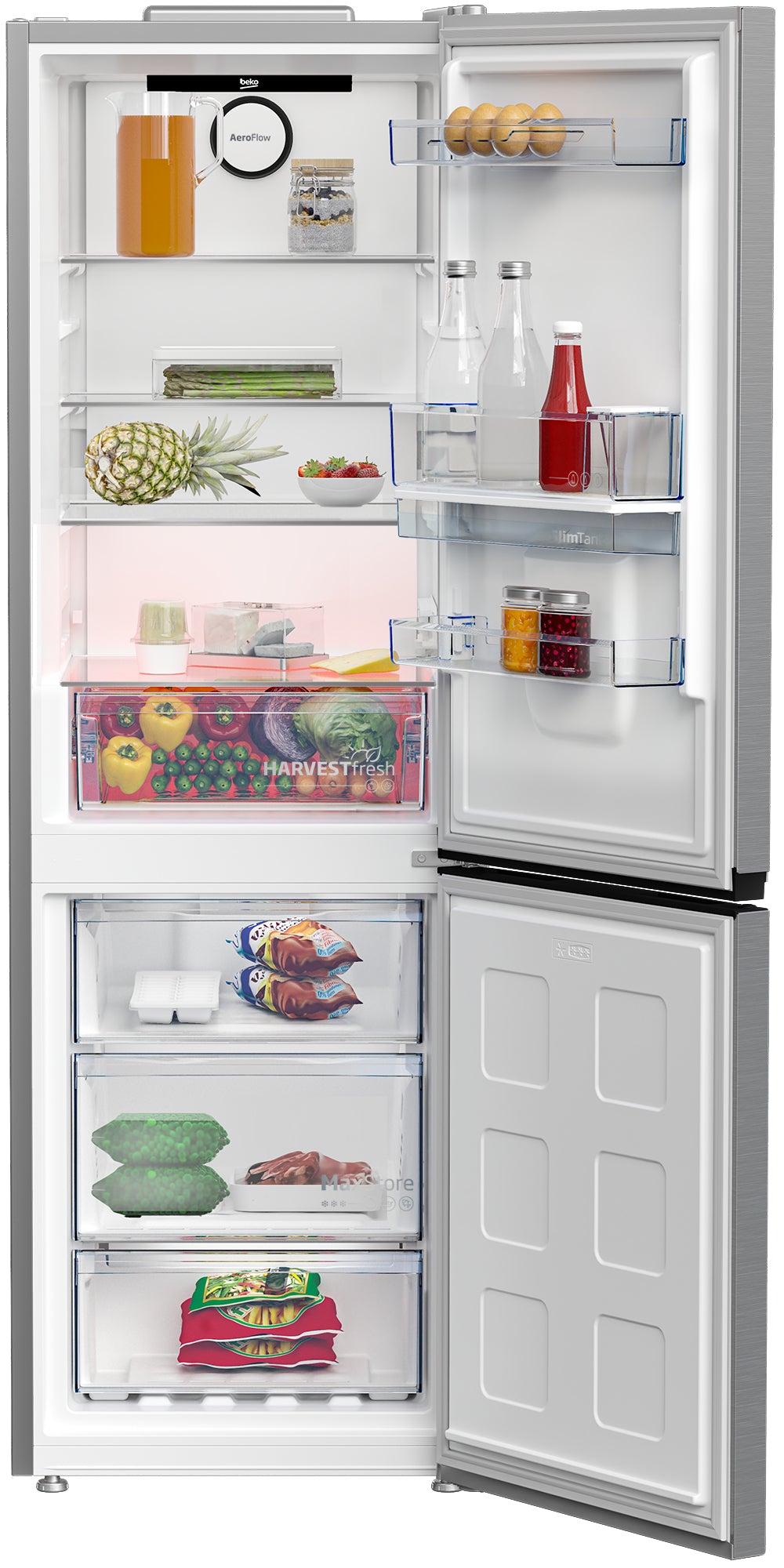 Beko Kühl-Gefrierkombination KG510 – 316 l, 230 V, Energieeffizienzklasse E, 38 dB