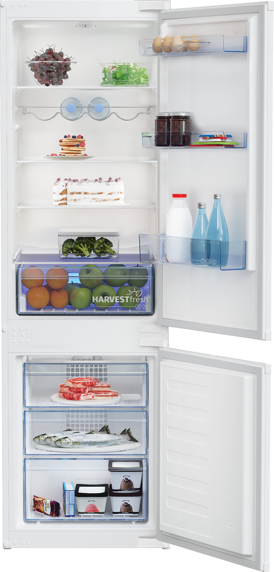 Beko Kühl-Gefrier-Kombination BCHA275K4SCHN – 262 l, 230 V, Kompressor, Energieeffizienzklasse E