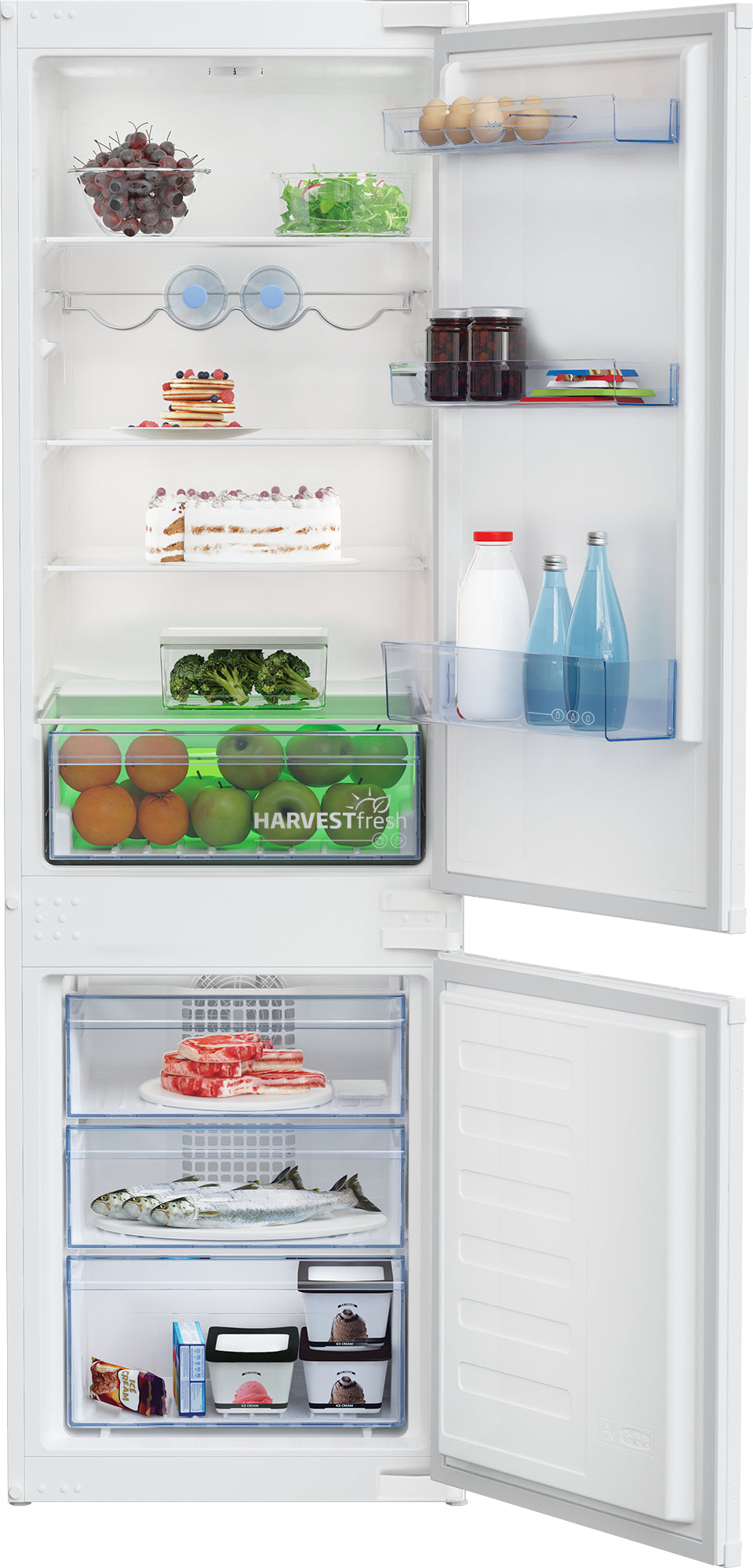 Beko Kühl-Gefrier-Kombination BCHA275K4SCHN – 262 l, 230 V, Kompressor, Energieeffizienzklasse E