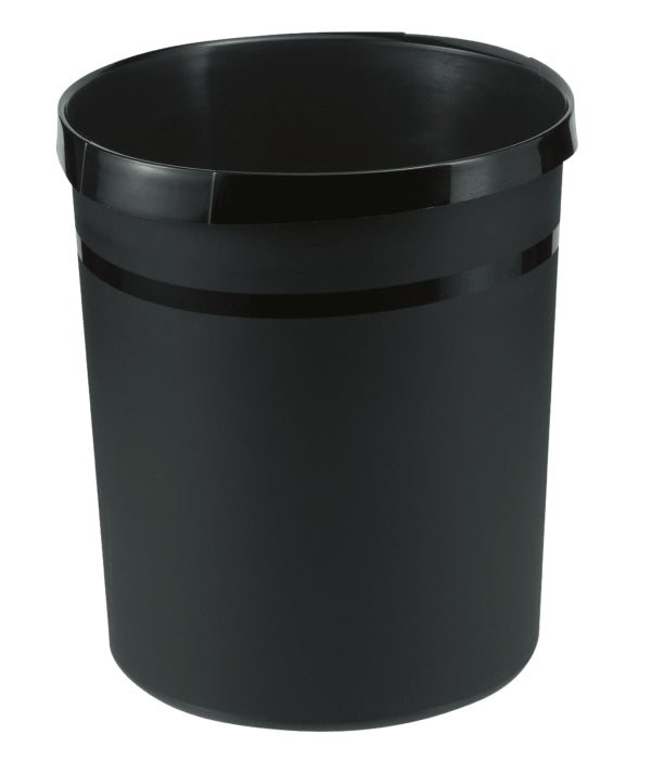 HAN Papierkorb GRIP – 18 l – Kunststoff (PP), rund – schwarz