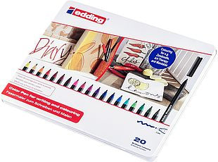 Edding 1300 Filzstifte – Pinselspitze, 2 mm, wasserbasiert, 20 Farben