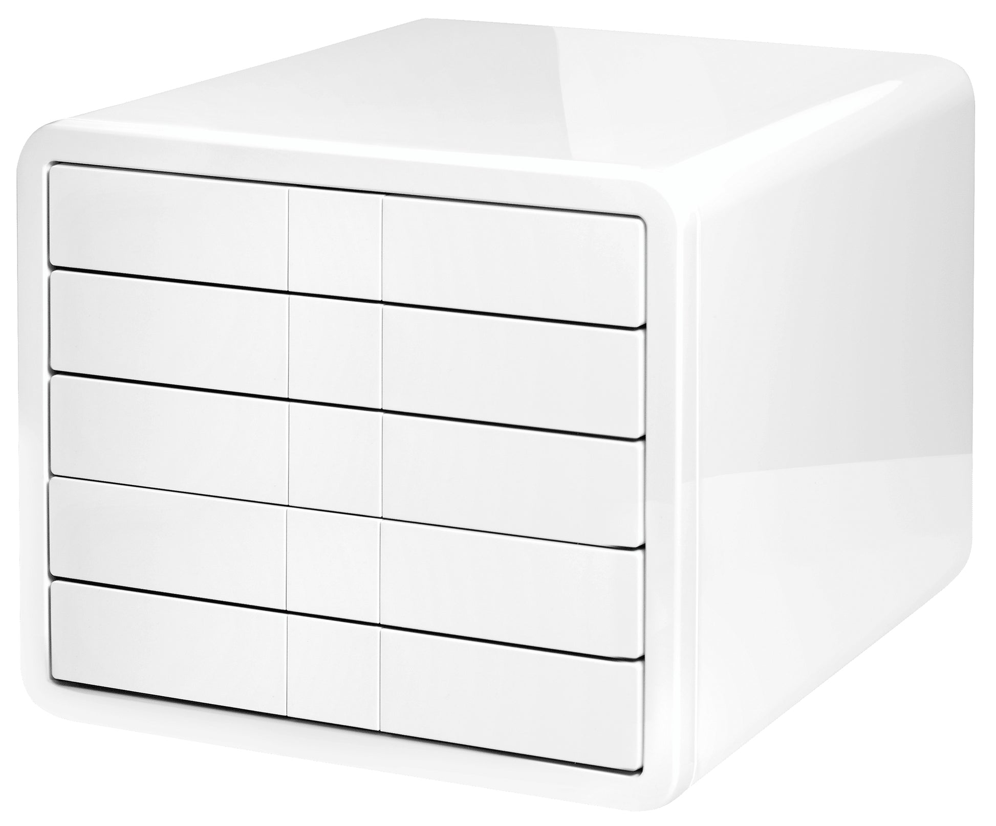 HAN Schubladenbox Smart-Line – 5 Schubladen, Weiss ABS, Hergestellt in Deutschland